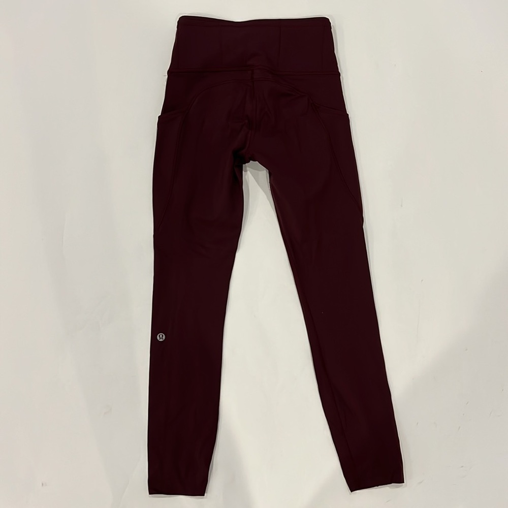 lululemon fast and free red merlot High-Rise Pant with
Pockets 25" NWOT - Picture 5 of 11